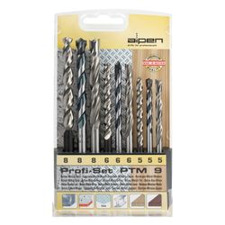 ALPEN 9 Pce Set Wood.hss Super & Masonry 5mm-6mm & 8mm